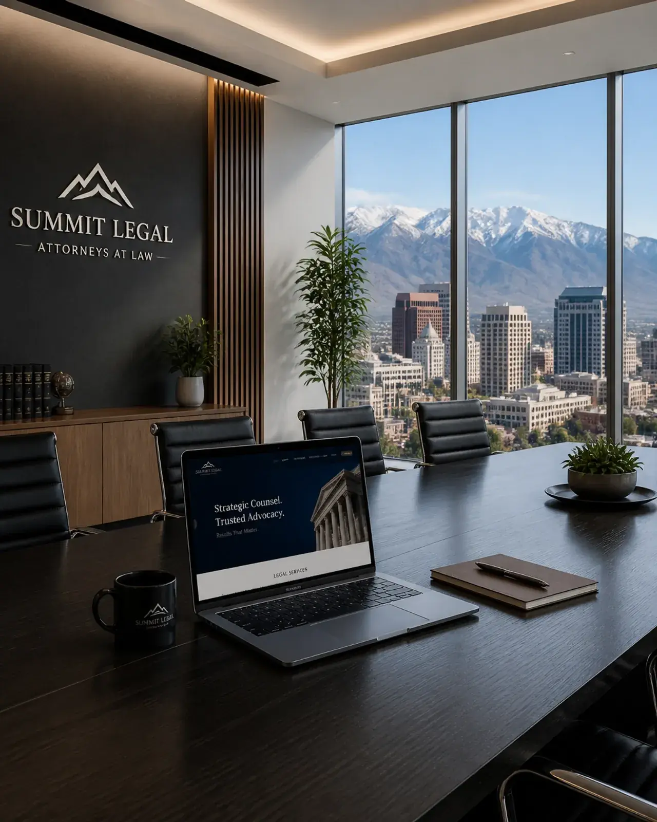 A modern law office in Salt Lake City showing high-end professional vibes