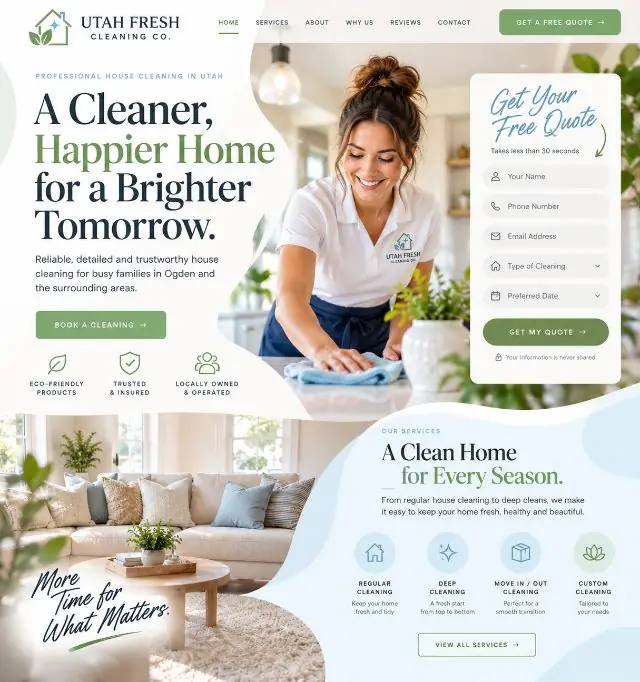 Utah Fresh Cleaning website