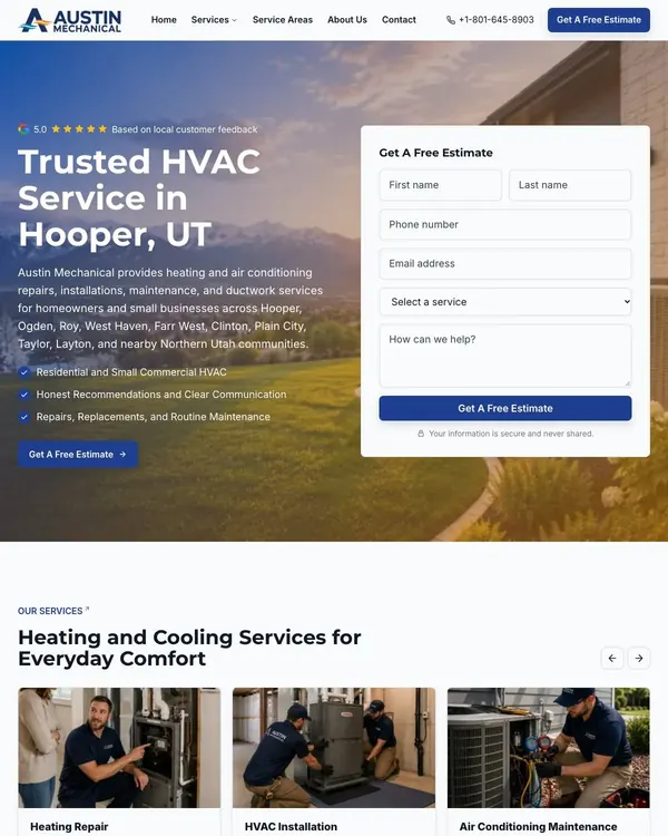 Austin Mechanical HVAC website template