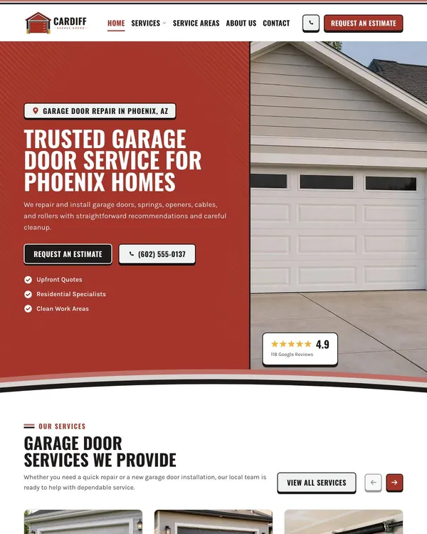 Cardiff Garage Doors website template