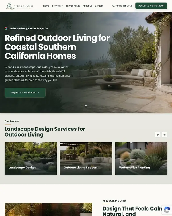 Cedar & Coast website template