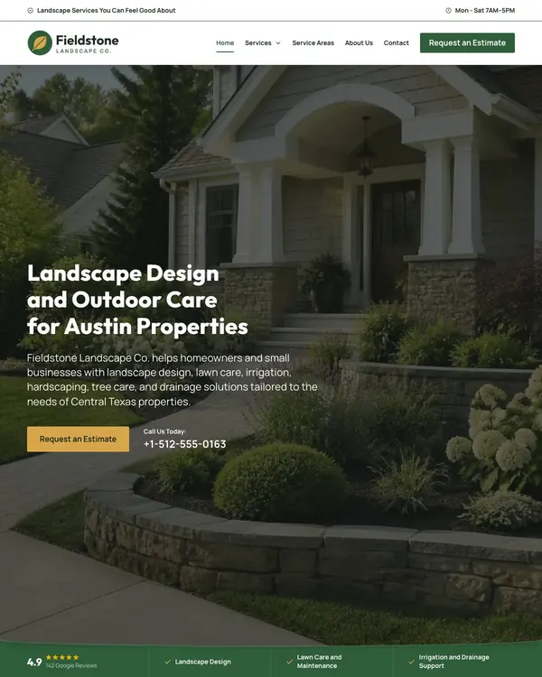Fieldstone Landscape Co. website template