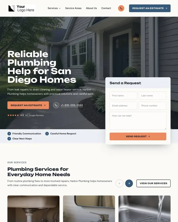 Harbor Plumbing – Modern website template
