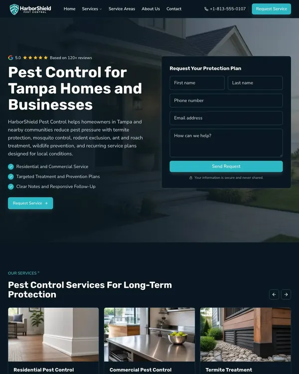 Harborshield Pest Control website template