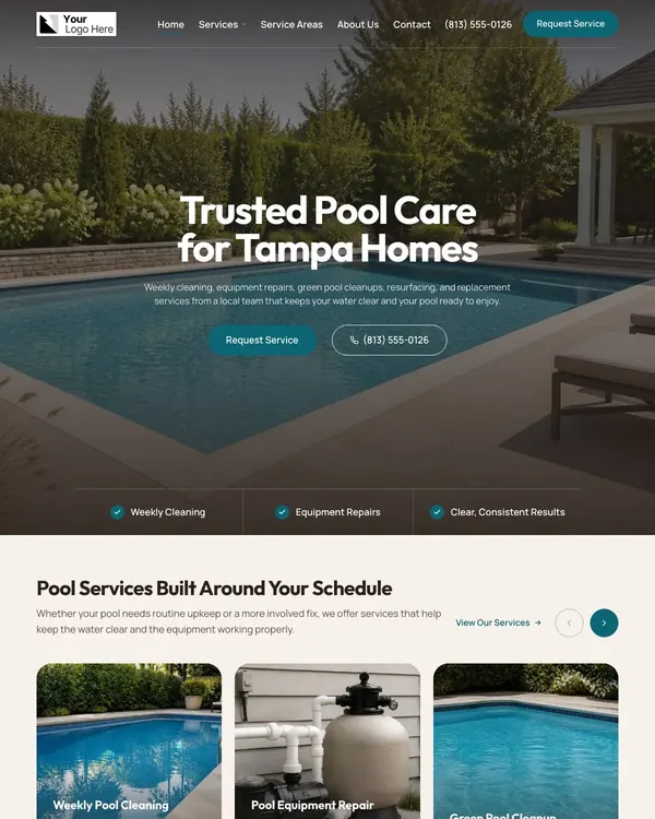 Tidewater Pool Care website template